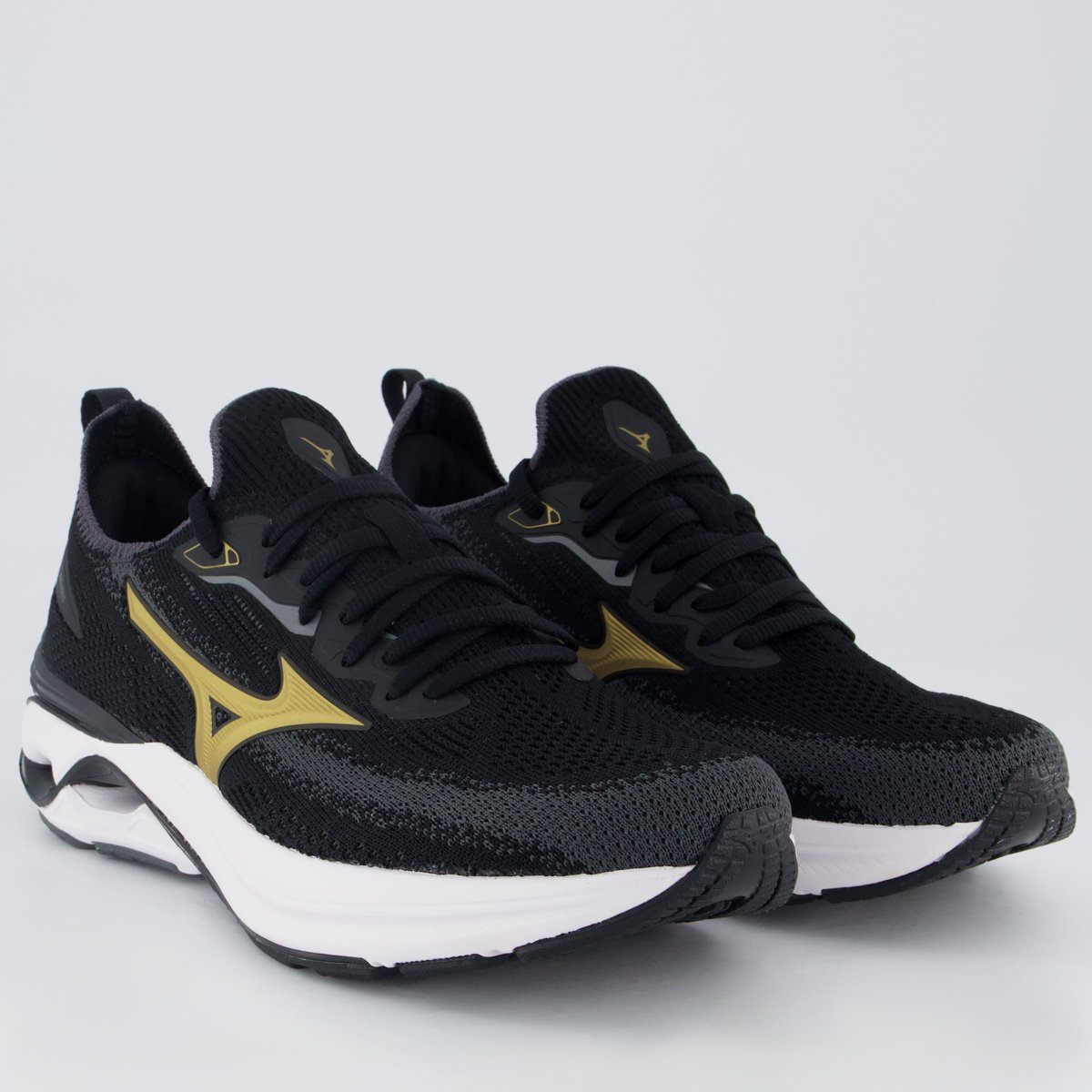 Tênis Mizuno Wave Mirai 8 Preto e Dourado Preto 2