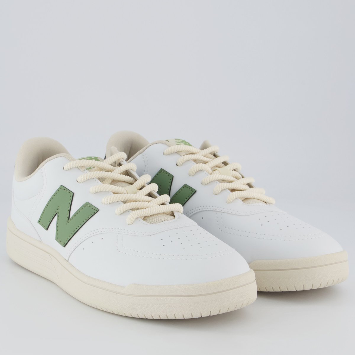Tênis New Balance BB80 Branco e Verde Oliva Branco 2