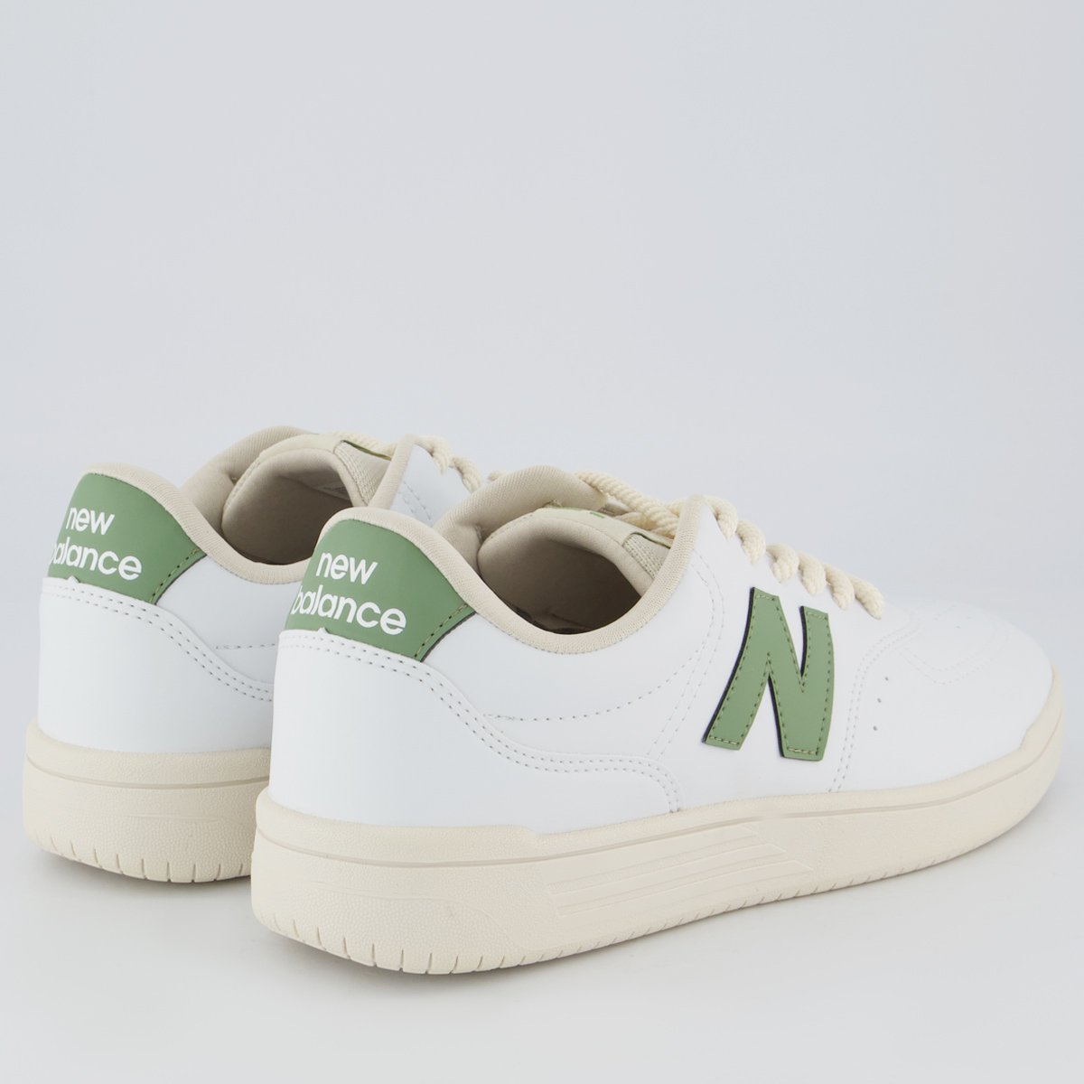 Tênis New Balance BB80 Branco e Verde Oliva Branco 3
