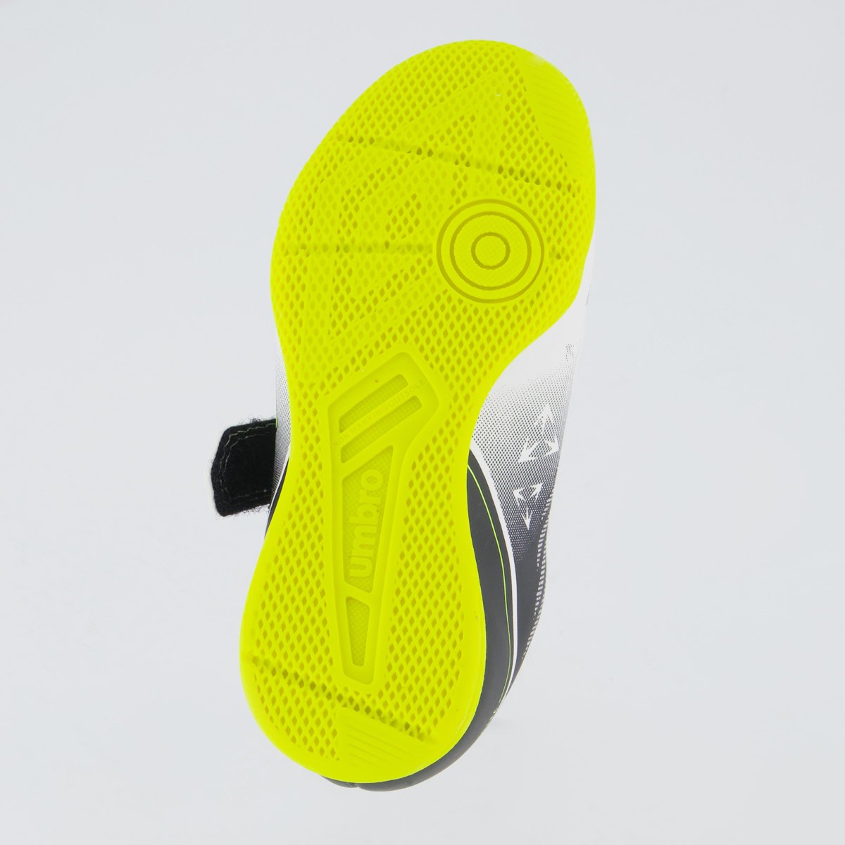 Chuteira Umbro Velocita Futsal Infantil Branca e Verde Amarelo 5