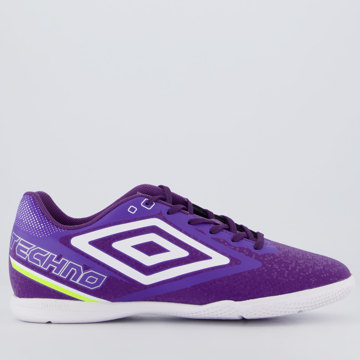 Chuteira Umbro Techno II Futsal Roxa e Branca