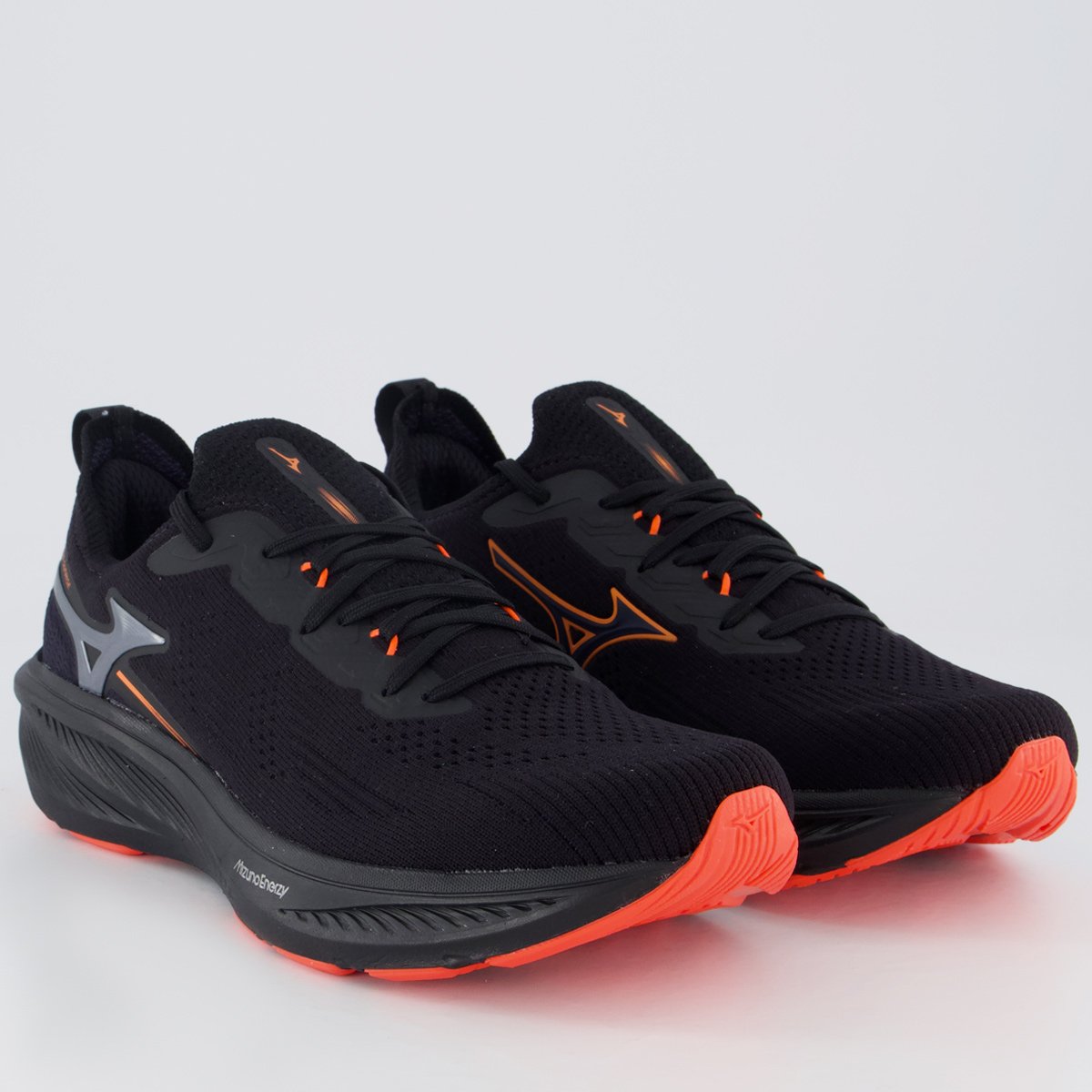 Tênis Mizuno Sunrise Preto e Laranja Preto 2
