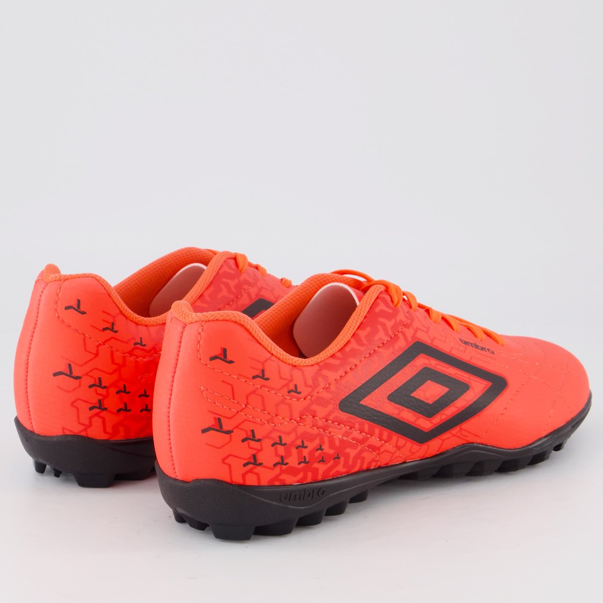 Chuteira Umbro Class Neo Society Juvenil Vermelha e Preta Laranja 3