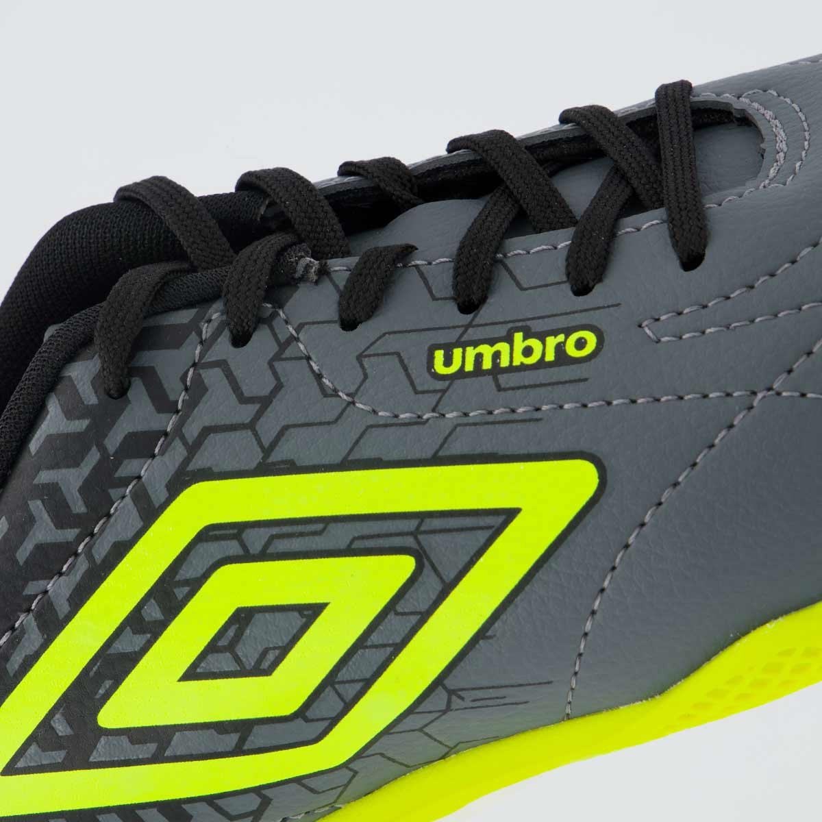 Chuteira Umbro Class Neo Futsal Cinza e Verde Cinza 7