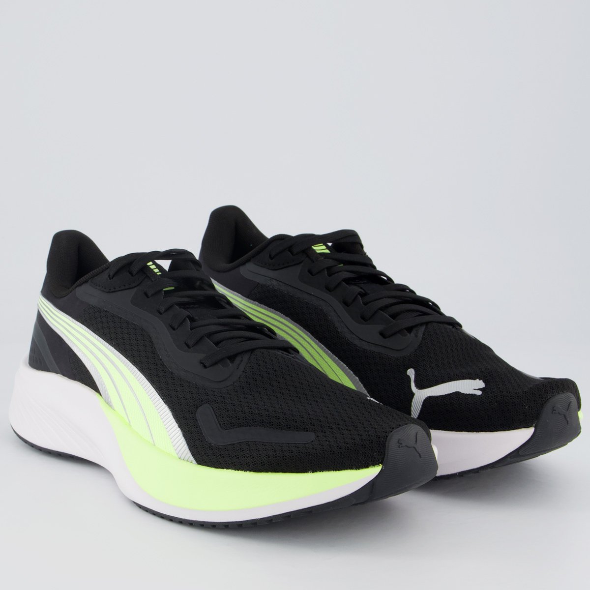 Tênis Puma Pounce Lite Running Preto e Verde Preto 2