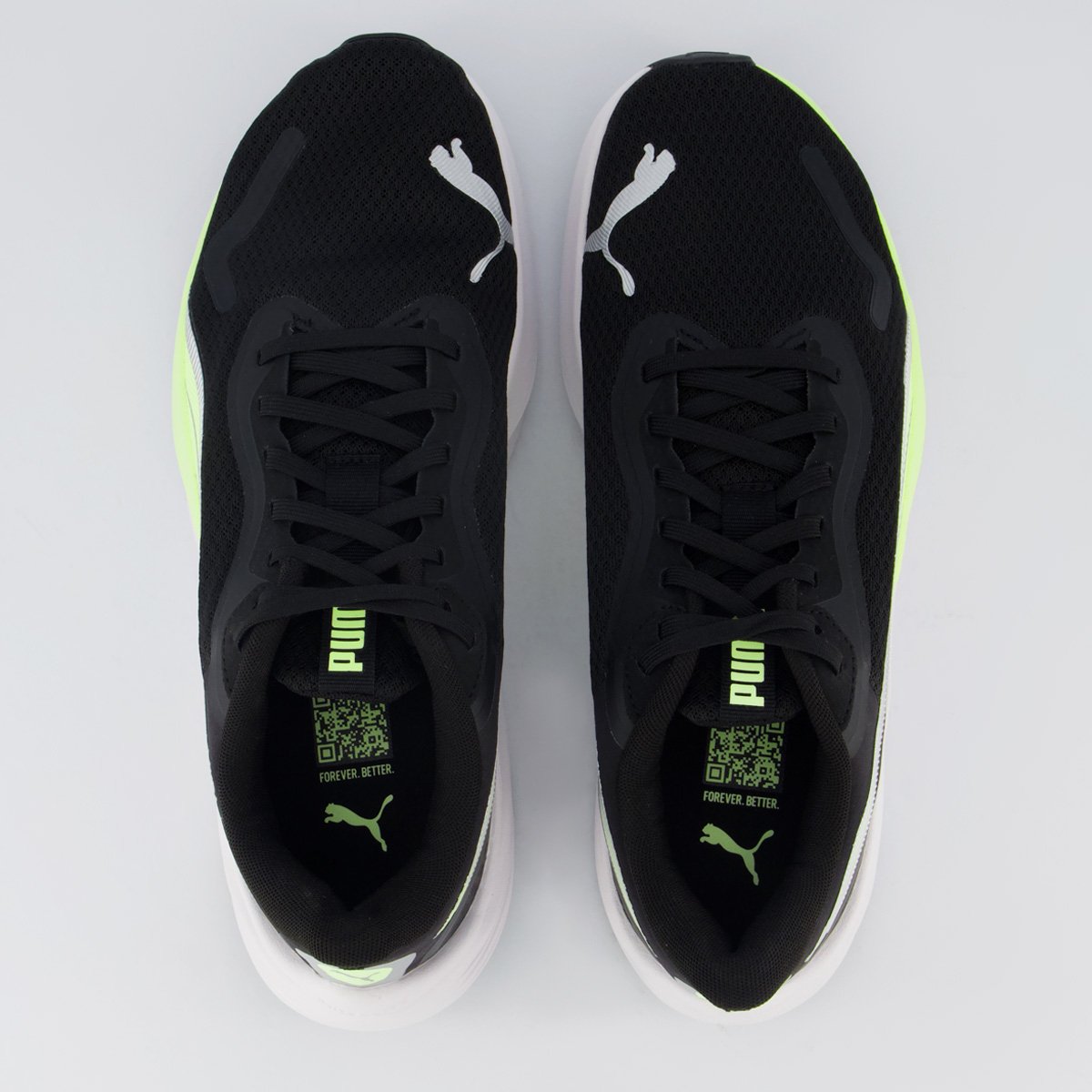 Tênis Puma Pounce Lite Running Preto e Verde Preto 4