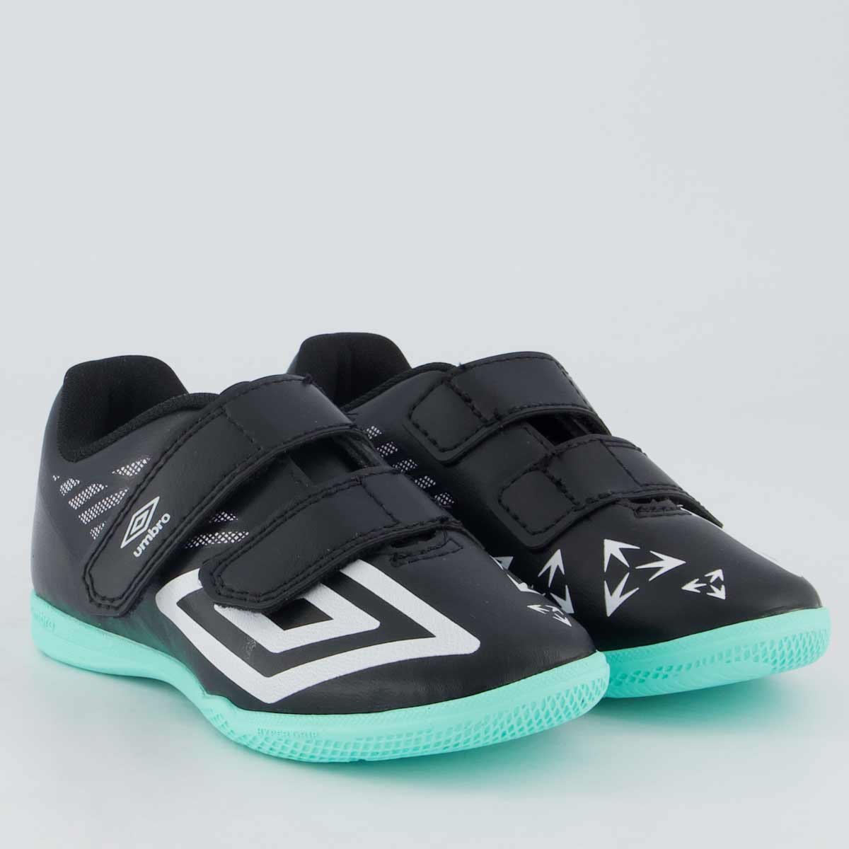 Chuteira Umbro Velocita Futsal Infantil Preta e Branca Preto 2