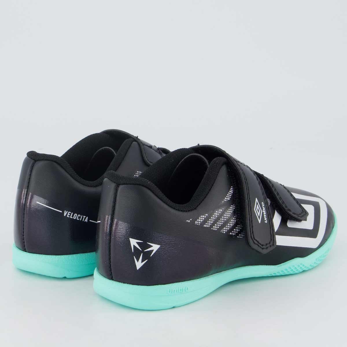 Chuteira Umbro Velocita Futsal Infantil Preta e Branca Preto 3