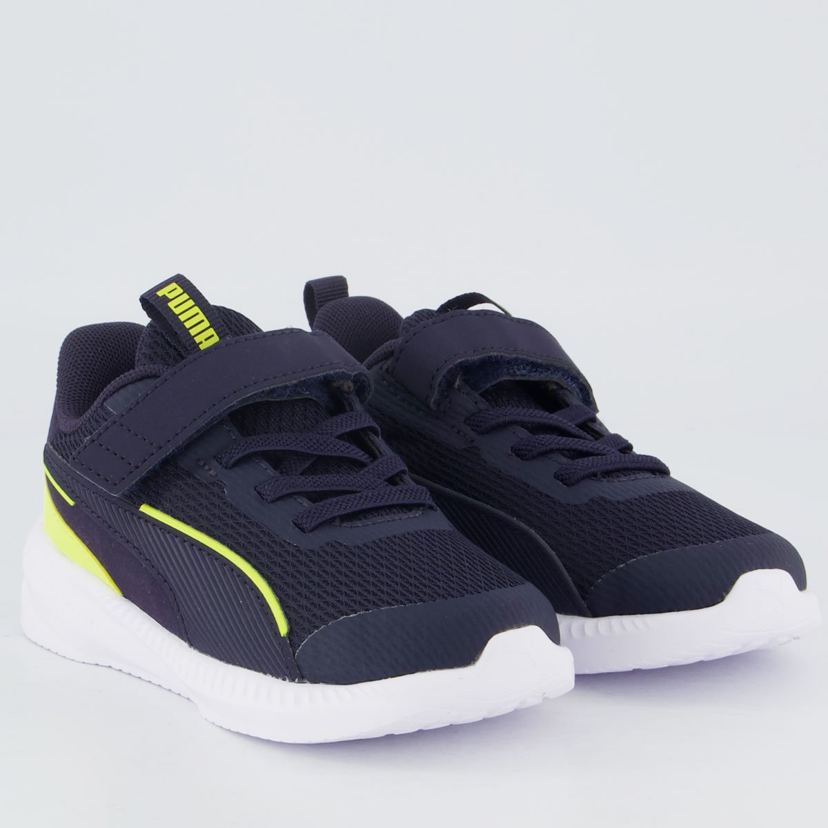 Tênis Puma Flyer 3 AC+ Infantil Preto e Amarelo Azul Marinho 2