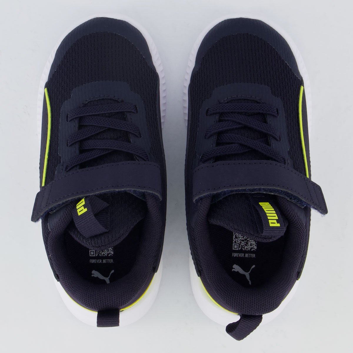 Tênis Puma Flyer 3 AC+ Infantil Preto e Amarelo Azul Marinho 4