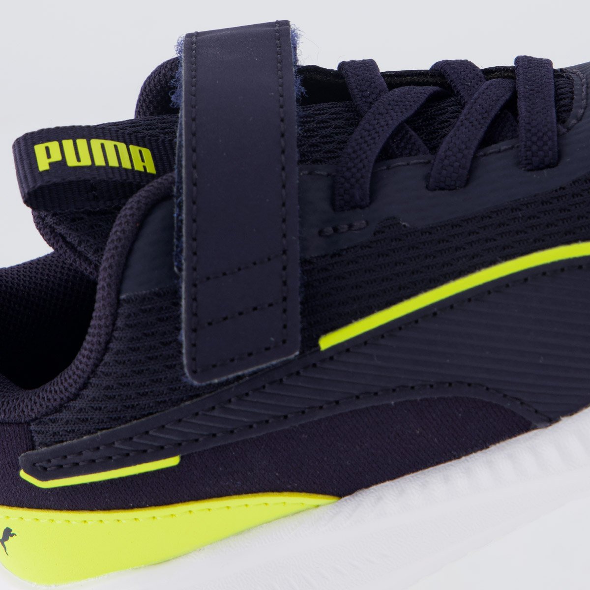 Tênis Puma Flyer 3 AC+ Infantil Preto e Amarelo Azul Marinho 7