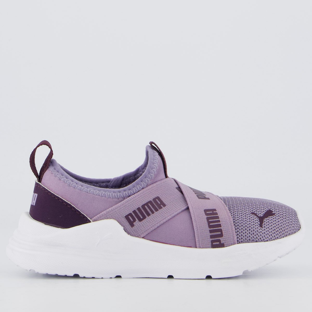 Tênis Puma Wired Run Slip On Infantil Lilás
