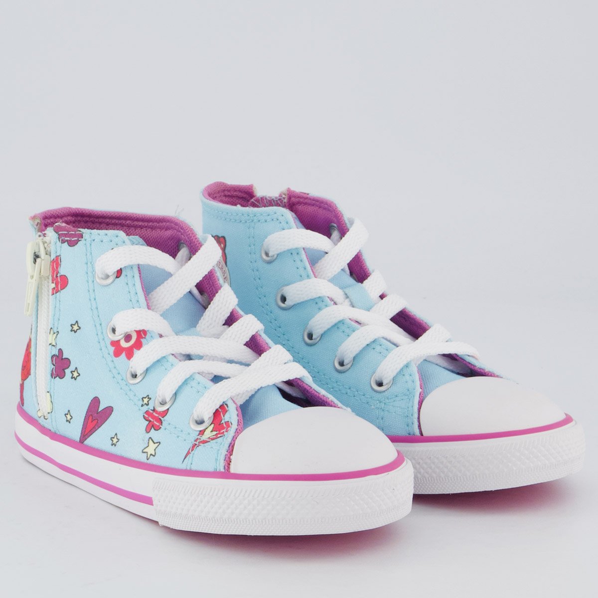 Tênis Converse All Star Chuck Taylor Cano Alto Juvenil Azul e Rosa Azul/Rosa 2
