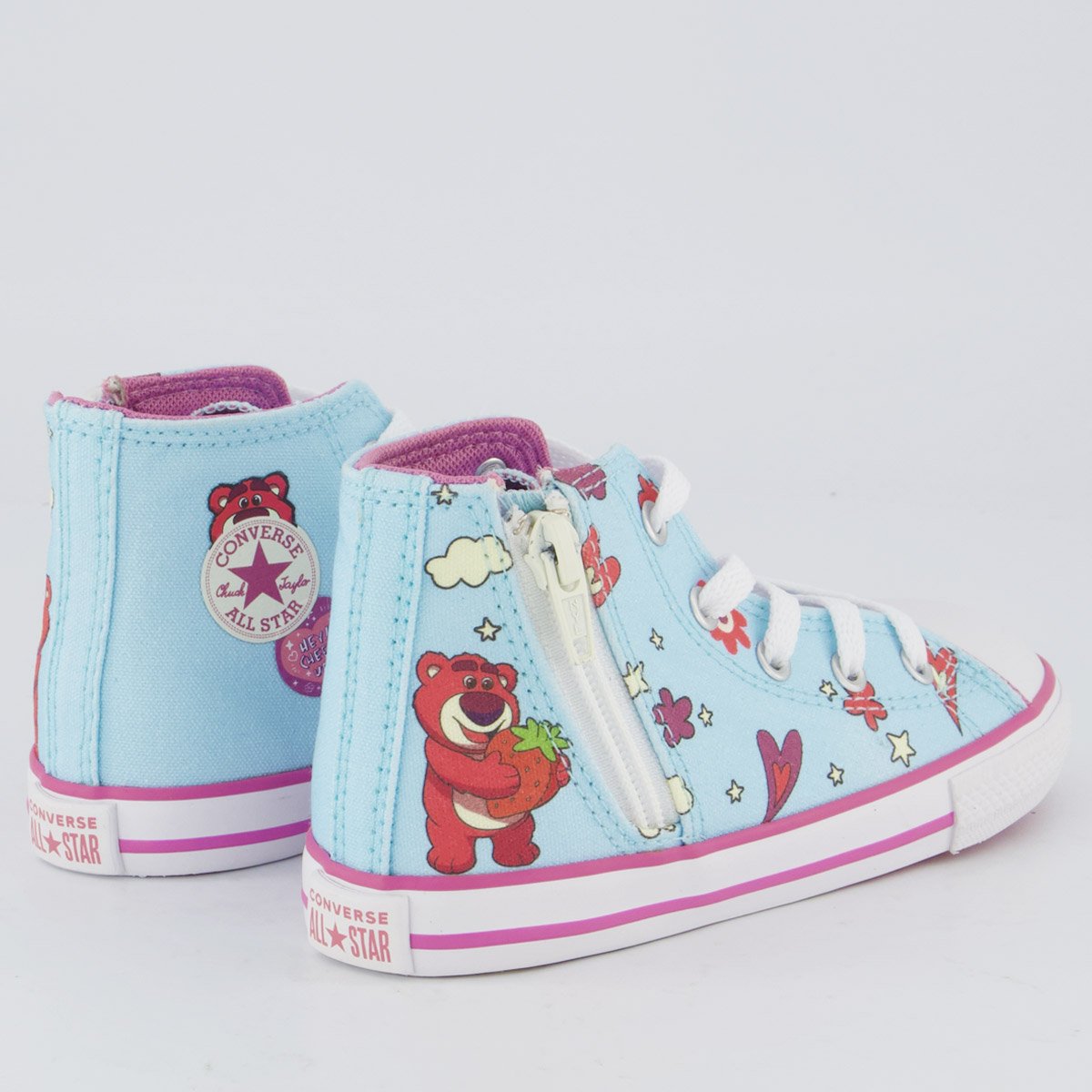 Tênis Converse All Star Chuck Taylor Cano Alto Juvenil Azul e Rosa Azul/Rosa 3