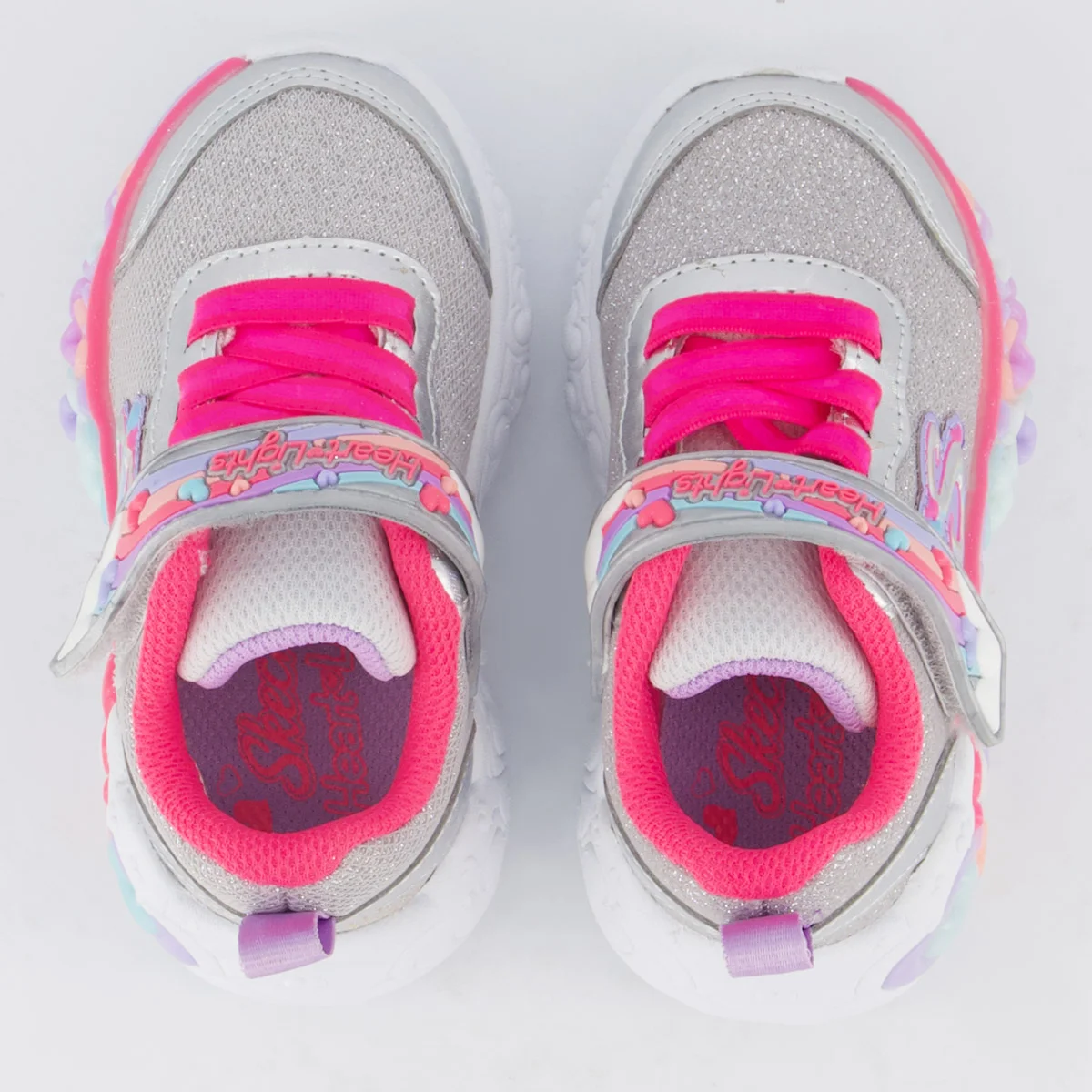 Tênis Skechers Lights Hearts Prata Prata 4
