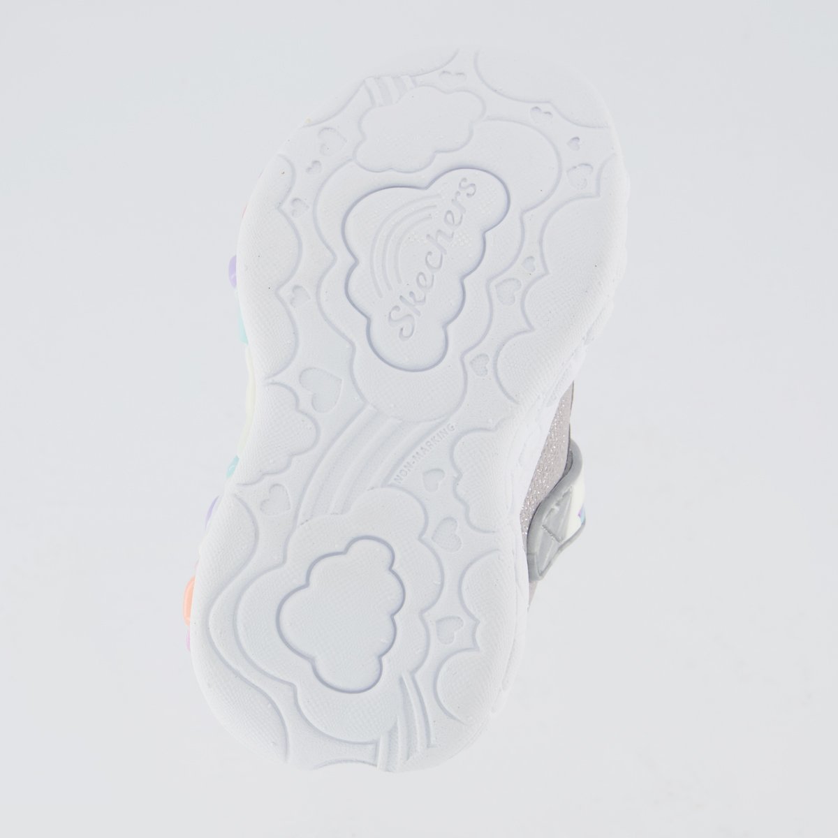 Tênis Skechers Lights Hearts Prata Prata 5