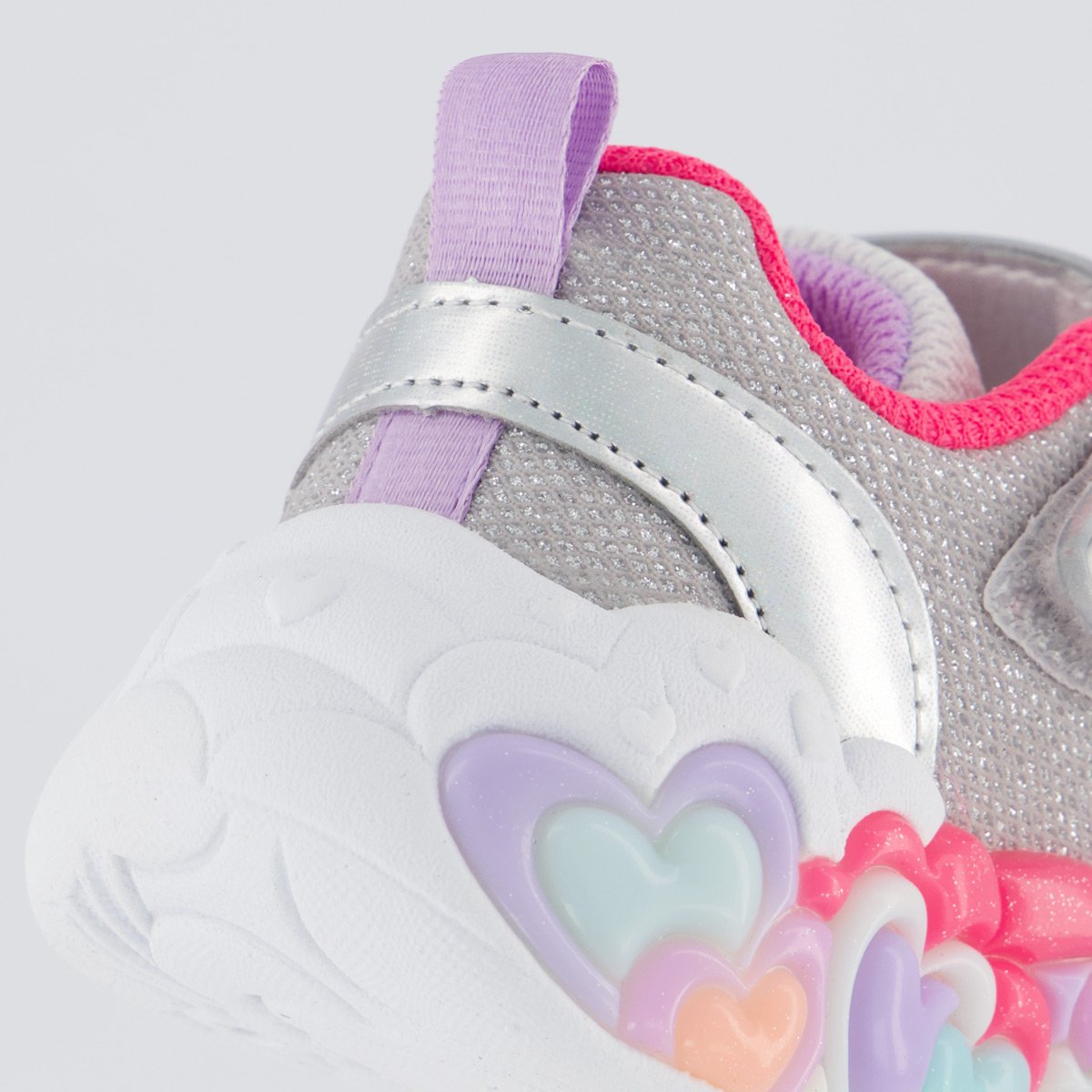 Tênis Skechers Lights Hearts Prata Prata 6