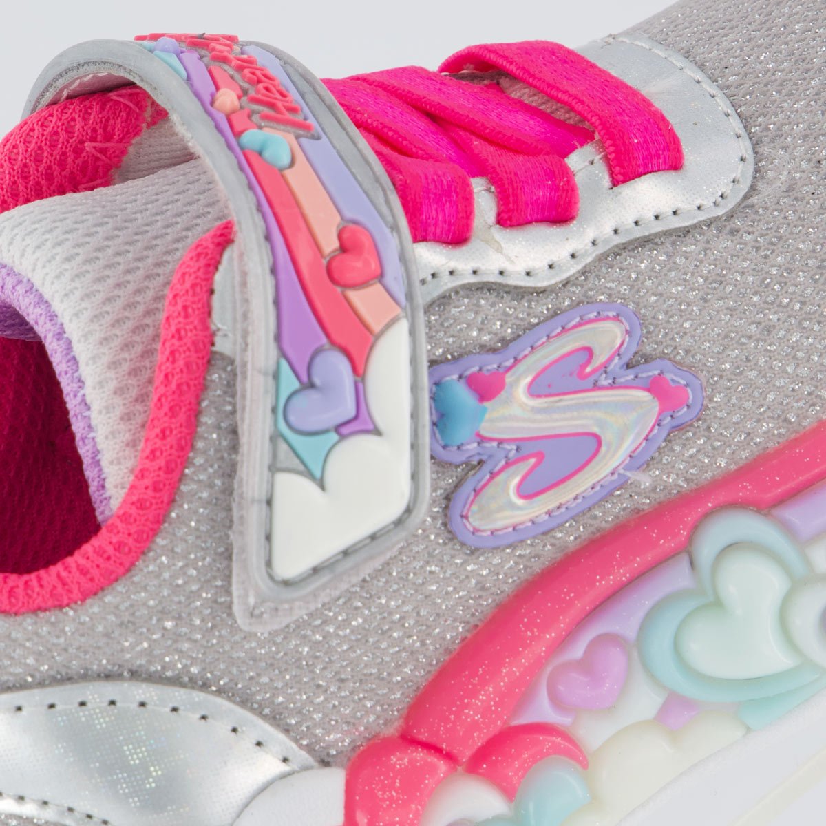 Tênis Skechers Lights Hearts Prata Prata 7