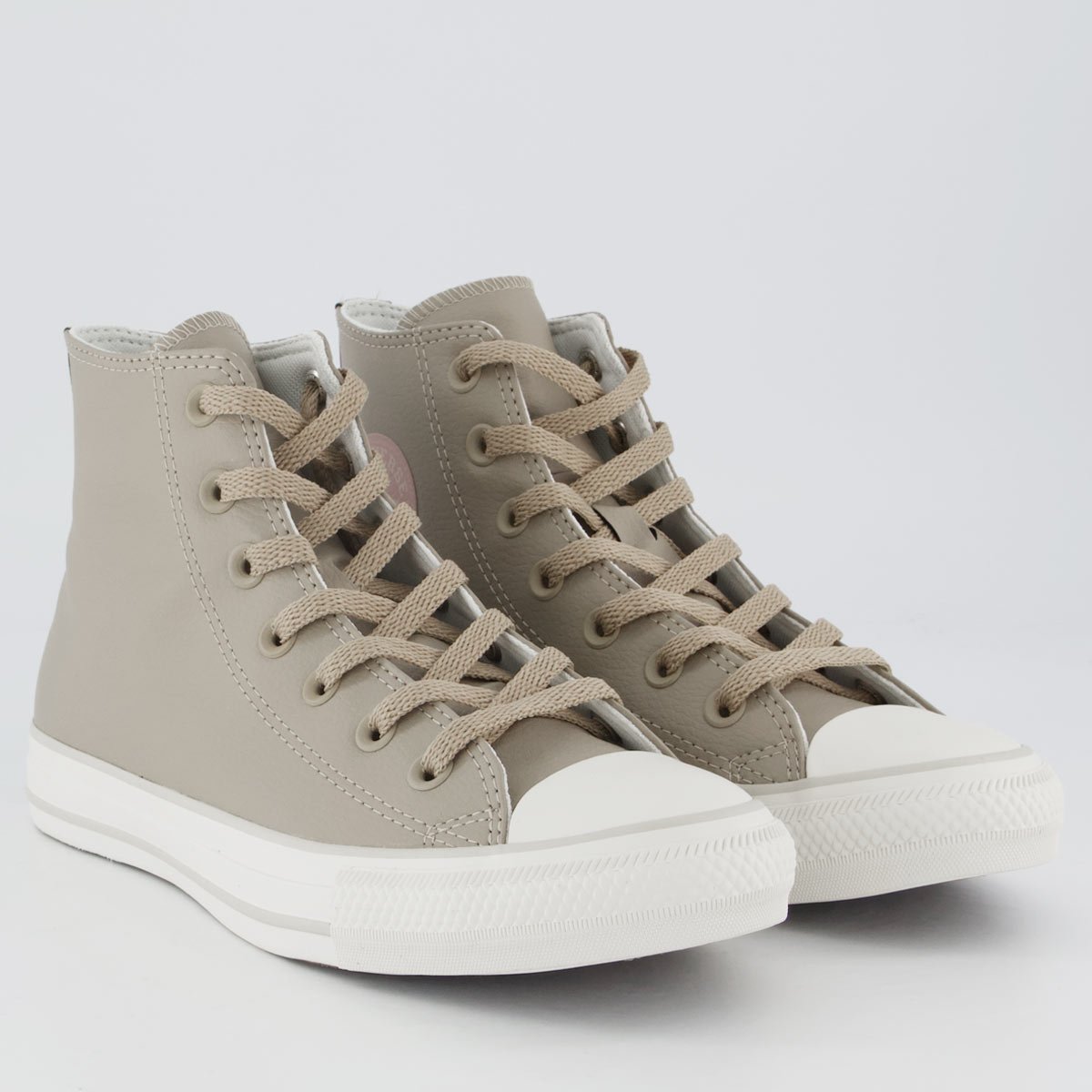 Tênis Converse All Star Chuck Taylor Sintetico Cano Médio Feminino Bege Bege 2