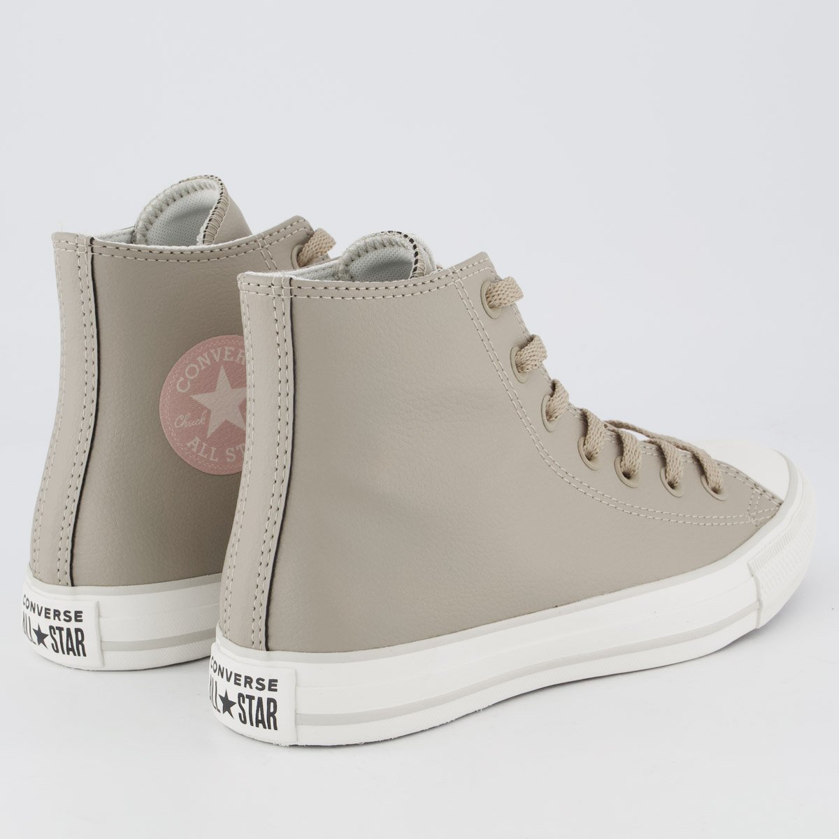Tênis Converse All Star Chuck Taylor Sintetico Cano Médio Feminino Bege Bege 3