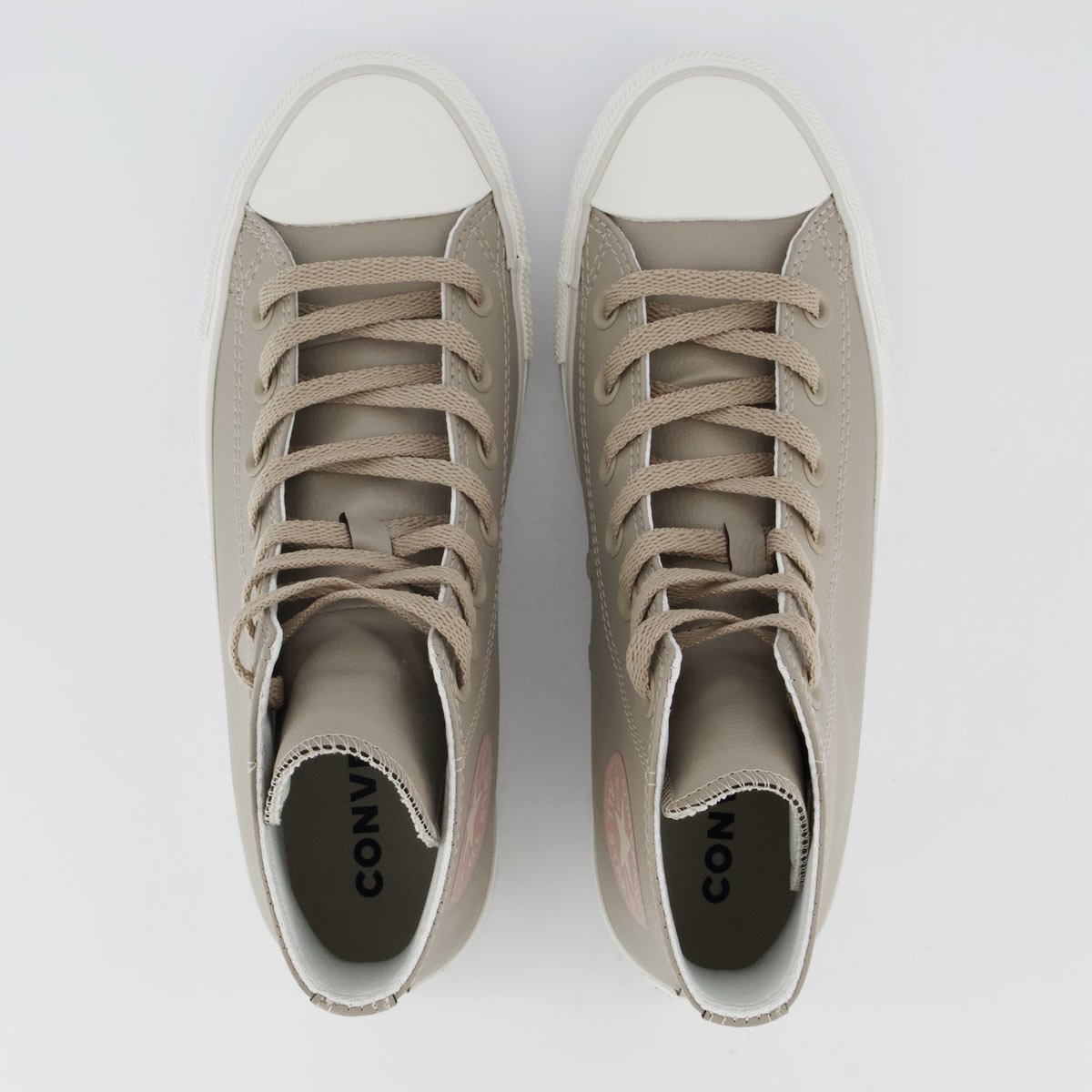 Tênis Converse All Star Chuck Taylor Sintetico Cano Médio Feminino Bege Bege 4