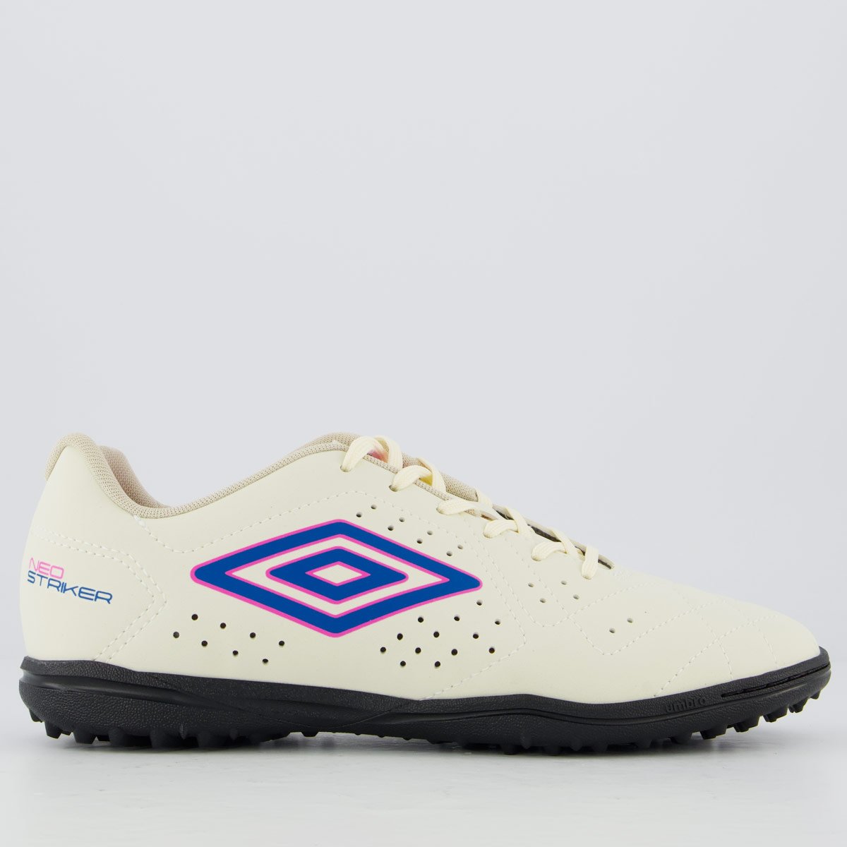 Chuteira Umbro Neo Striker II Society Branca e Rosa