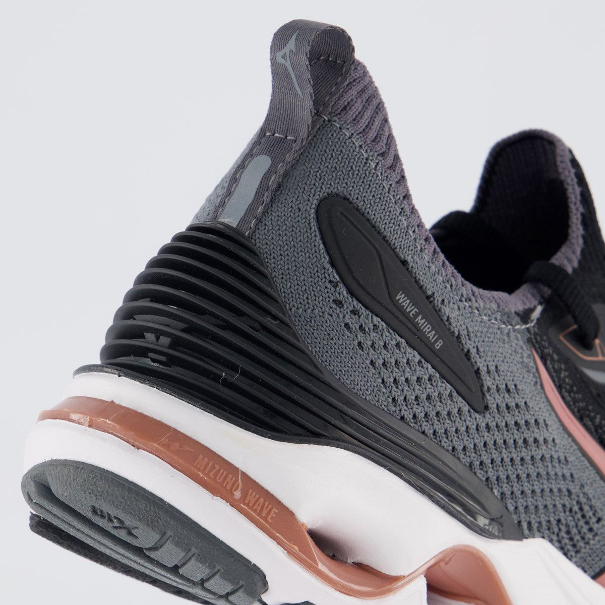 Tênis Mizuno Wave Mirai 8 Feminino Preto e Rosa Preto/Cinza 6