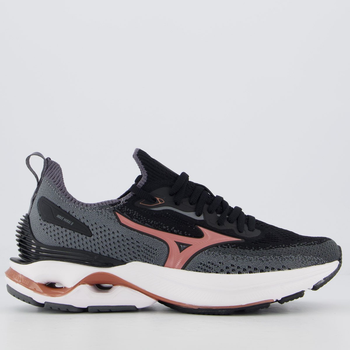 Tênis Mizuno Wave Mirai 8 Feminino Preto e Rosa
