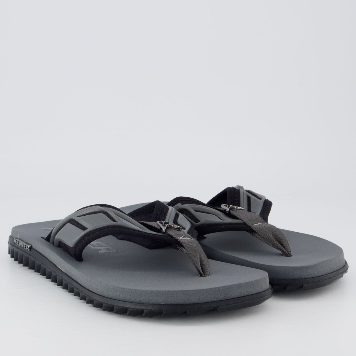 Chinelo Kenner Kivah Full Force Cinza e Preto Cinza 3