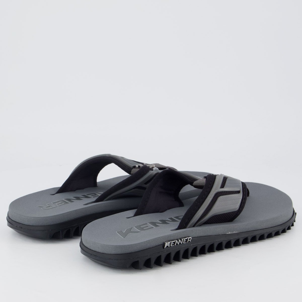 Chinelo Kenner Kivah Full Force Cinza e Preto Cinza 4