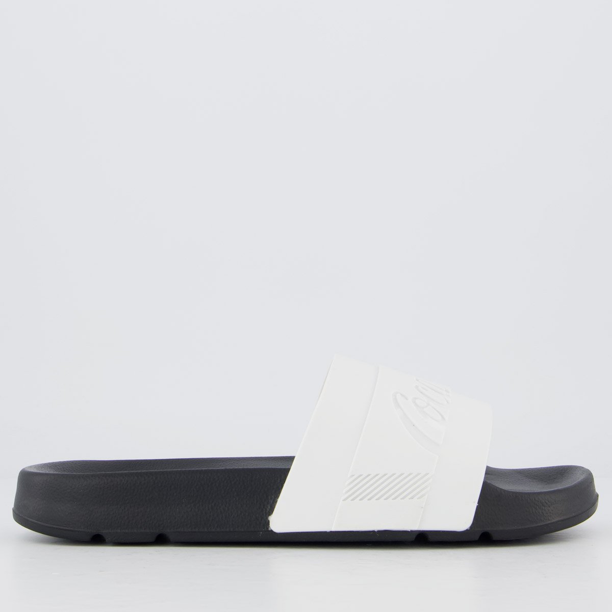 Chinelo Coca Cola Slide Elevate Preto e Branco Branco 2