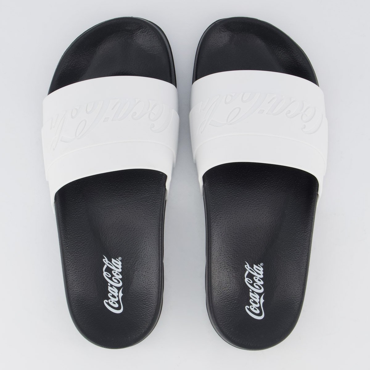 Chinelo Coca Cola Slide Elevate Preto e Branco