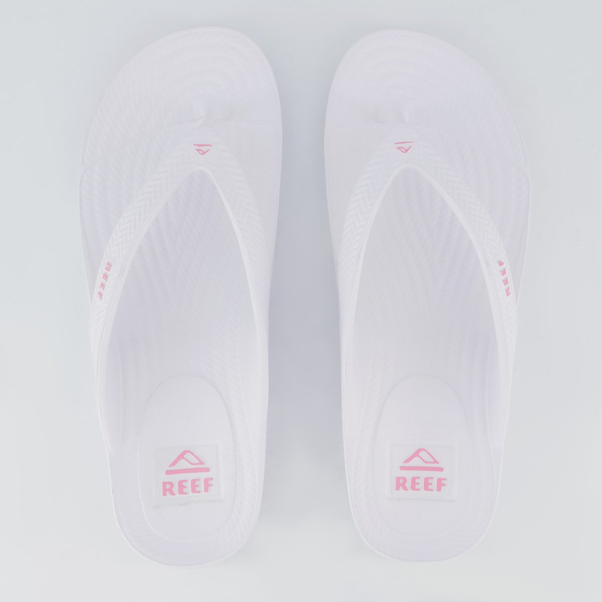Chinelo Reef Water Coute Branco e Rosa Feminino