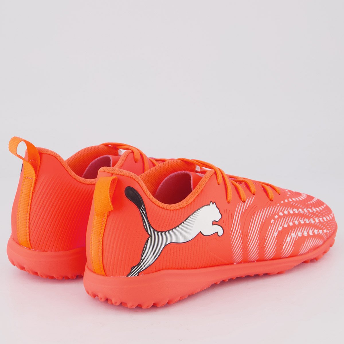 Chuteira Puma Future 9 Play TT Society Juvenil Laranja e Branca Laranja 3