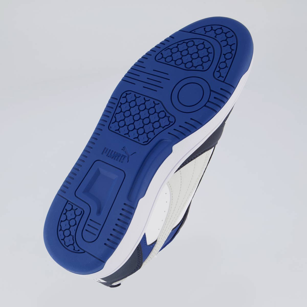 Tênis Puma Rebound V6 LO Juvenil Preto e Azul Branco/Azul 5