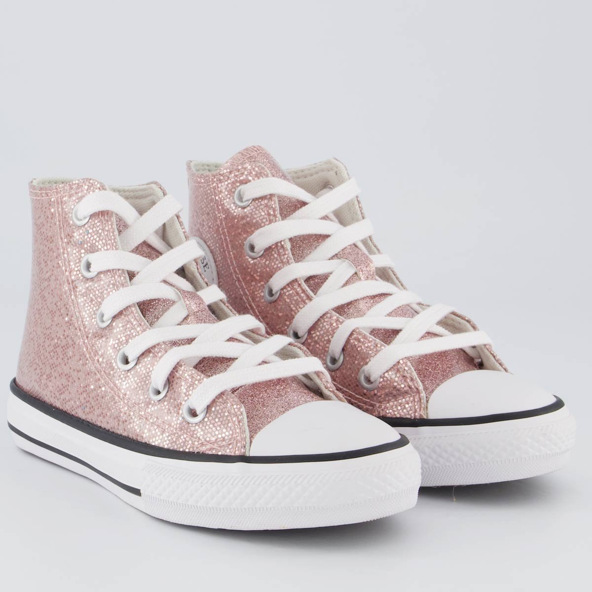 Tênis Converse All Star Chuck Taylor Cano Alto Juvenil Rosa e Branco Rosa 2