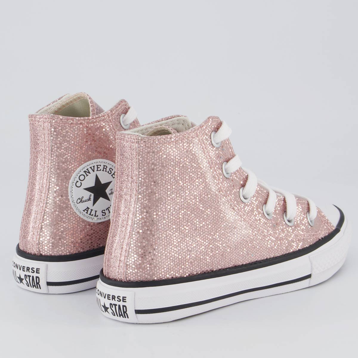 Tênis Converse All Star Chuck Taylor Cano Alto Juvenil Rosa e Branco Rosa 3