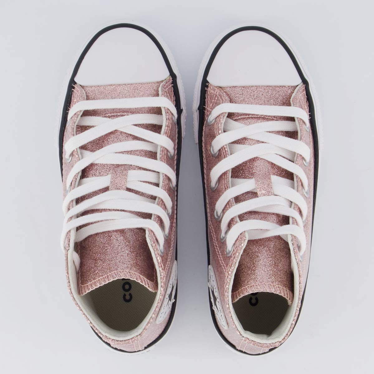 Tênis Converse All Star Chuck Taylor Cano Alto Juvenil Rosa e Branco Rosa 4