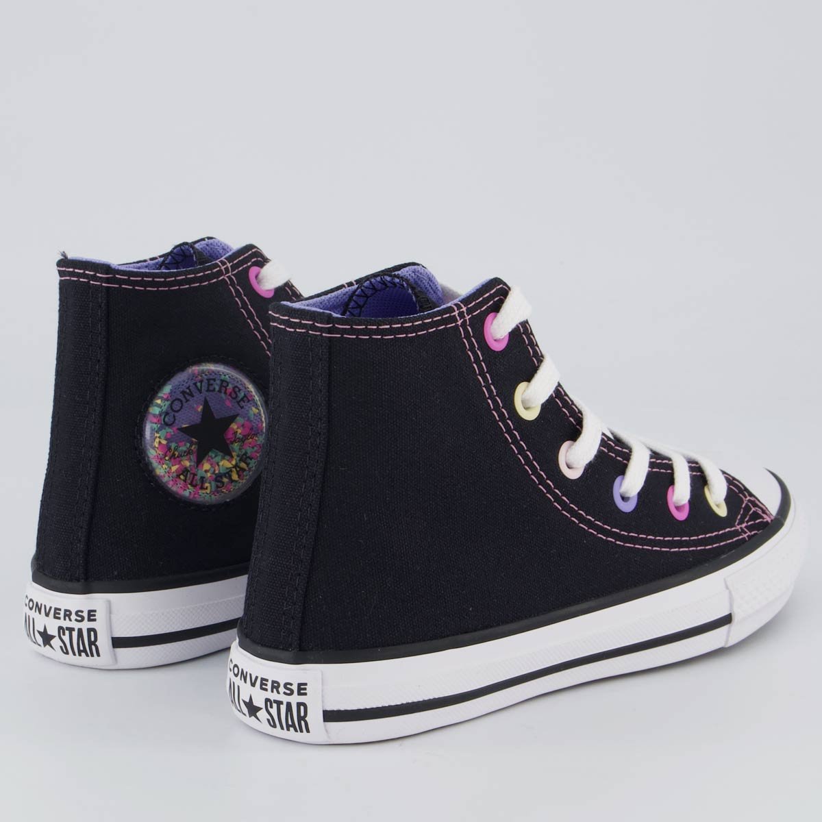 Tênis Converse All Star Chuck Taylor Juvenil Cano Alto Preto e Roxo Preto 3