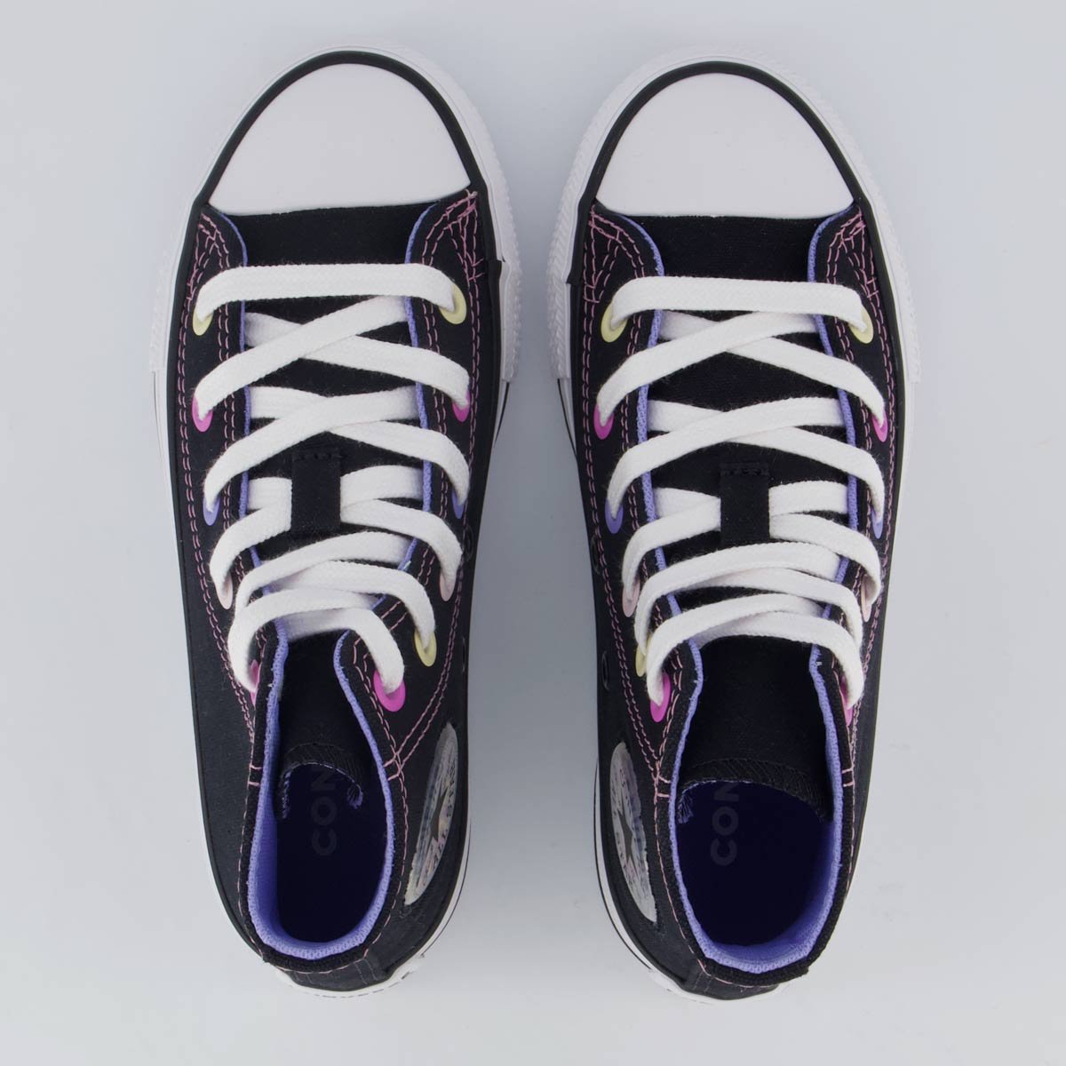 Tênis Converse All Star Chuck Taylor Juvenil Cano Alto Preto e Roxo Preto 4