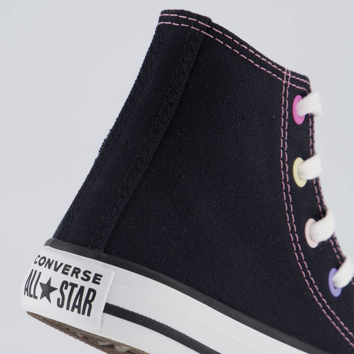 Tênis Converse All Star Chuck Taylor Juvenil Cano Alto Preto e Roxo Preto 6