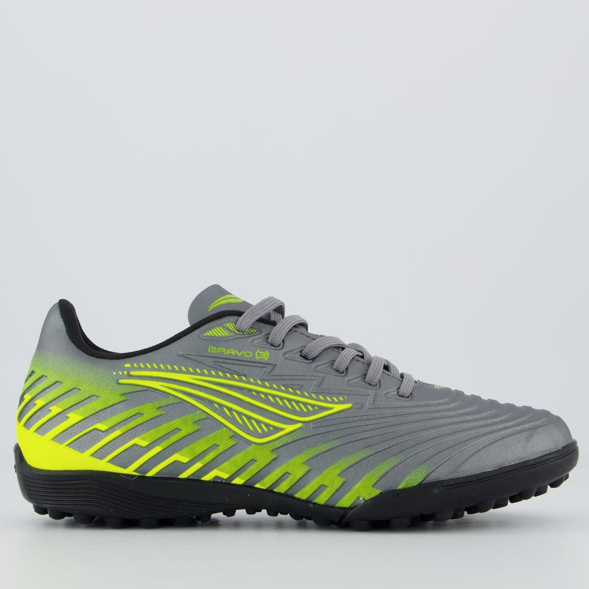 Chuteira Penalty Bravo Y 3.0 Society Cinza e Verde