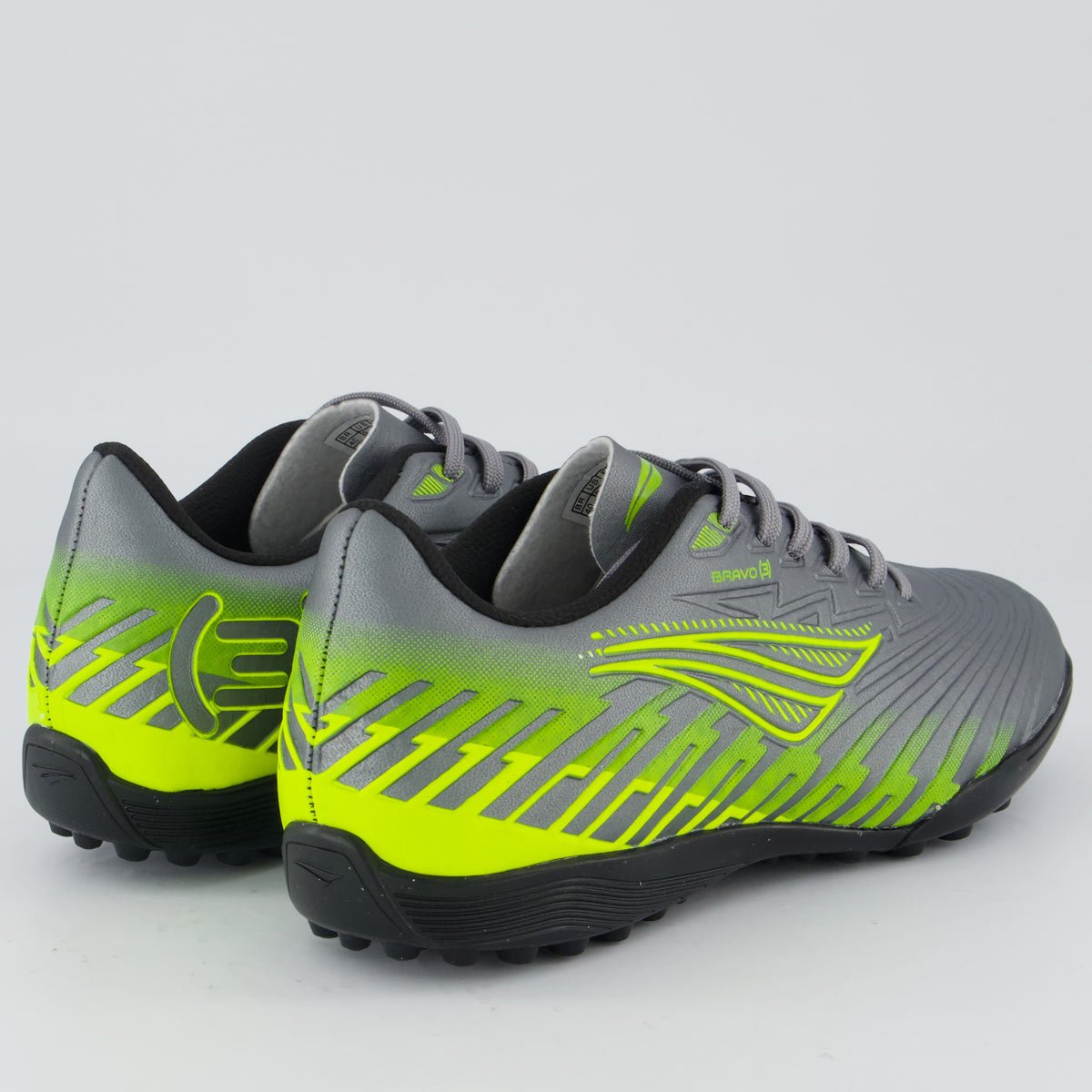 Chuteira Penalty Bravo Y 3.0 Society Cinza e Verde Cinza 3