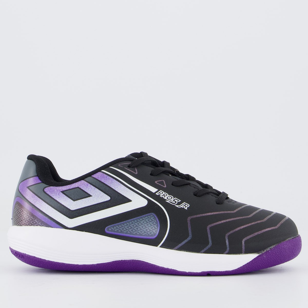 Chuteira Umbro Pro 5 Futsal Juvenil Preta e Roxa