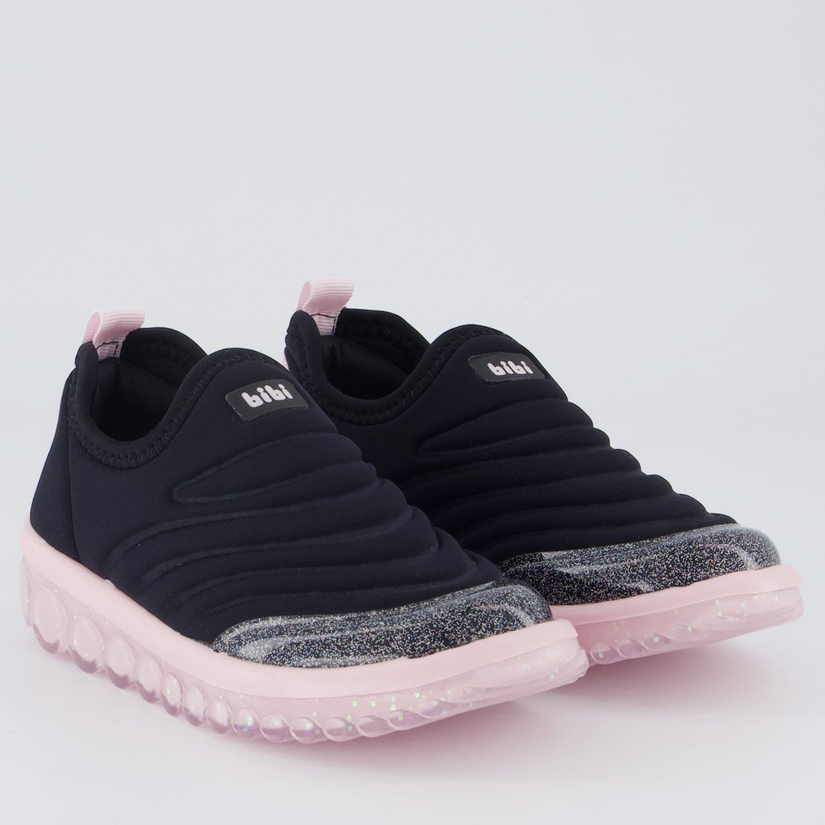 Tênis Bibi Roller 2.0 Glitter Infantil Preto e Rosa Preto 2