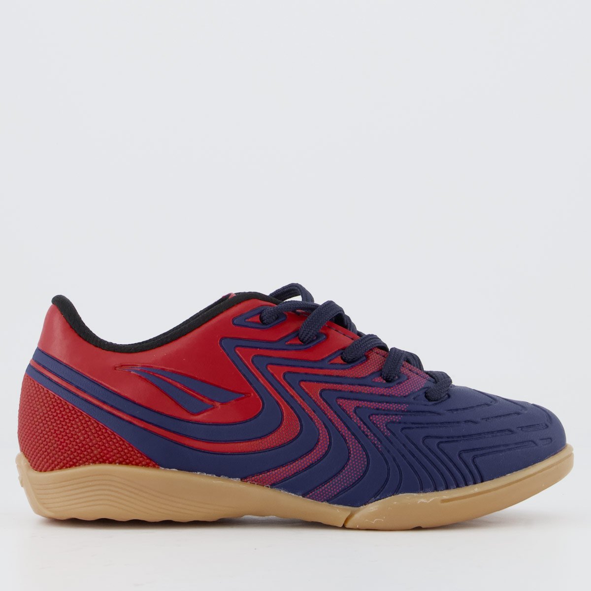 Chuteira Penalty Bravo Y 4.0 Futsal Juvenil Marinho e Vermelha