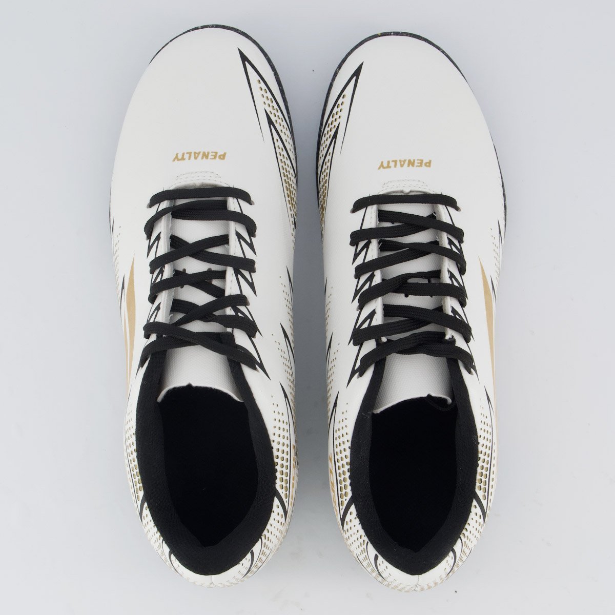 Chuteira Penalty Tornado Y - 2.0 Futsal Branca e Dourada Branco 4