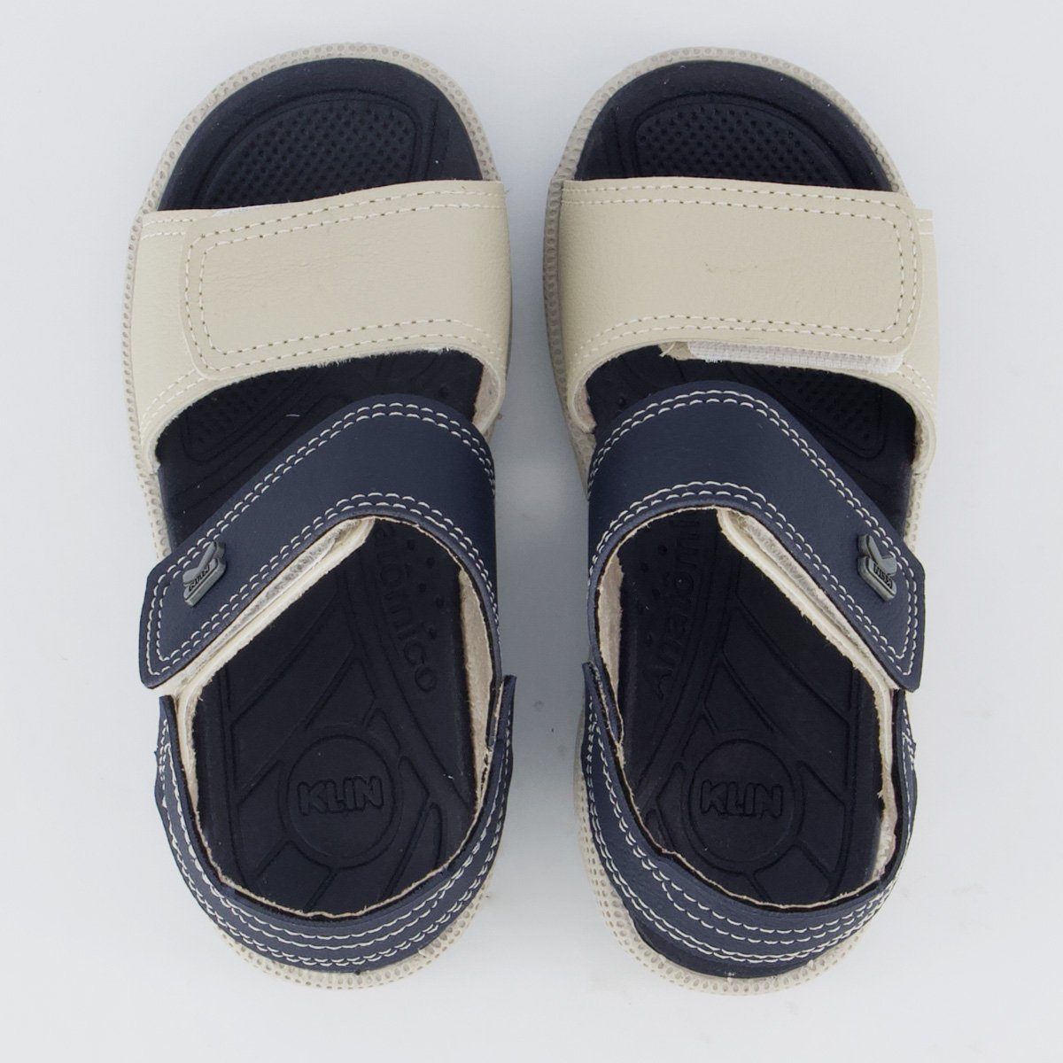Sandália Klin Tic Tac I Casual Infantil Azul Marinho e Off White
