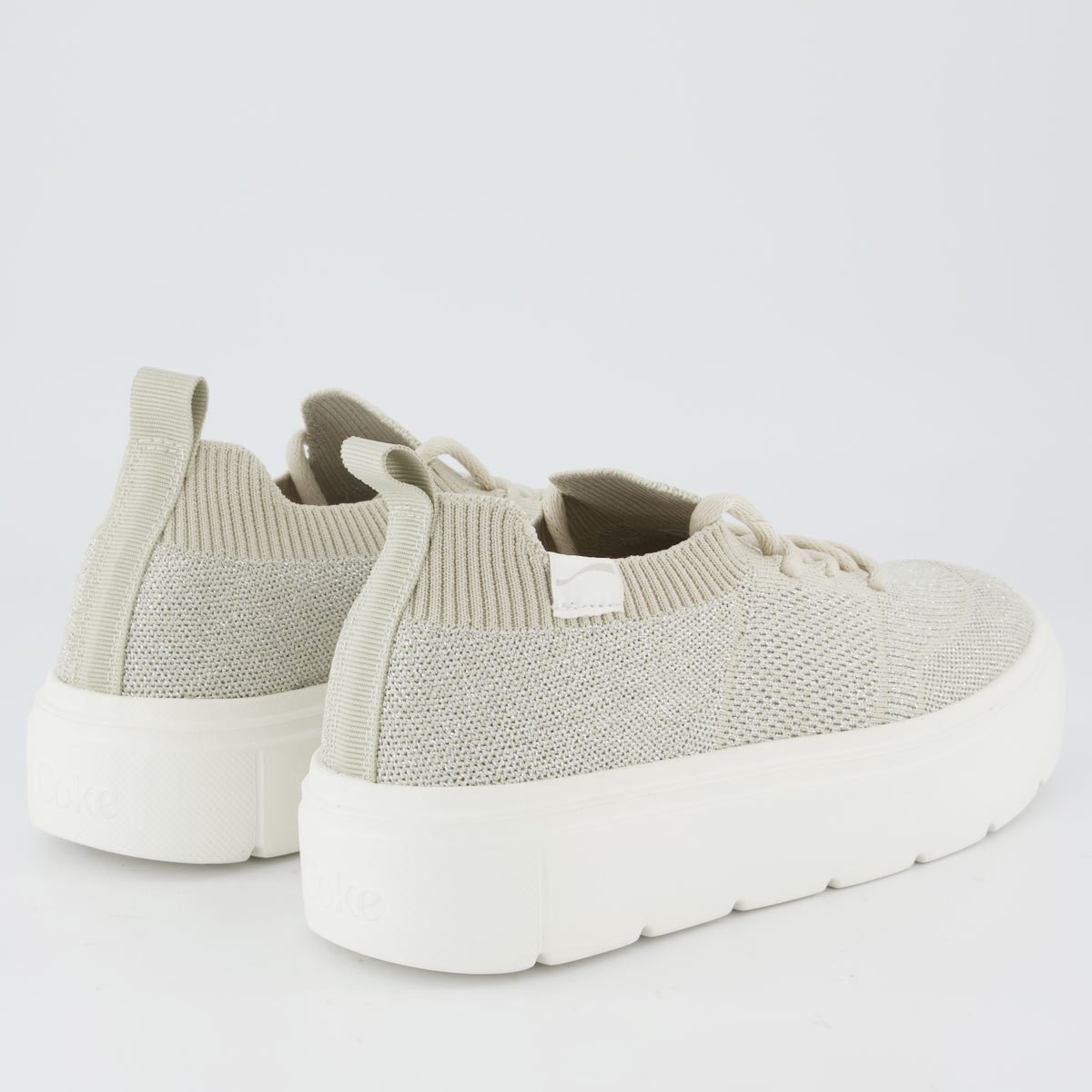 Tênis Coca Cola Harmony Knit Feminino Off White e Prata Off White 3