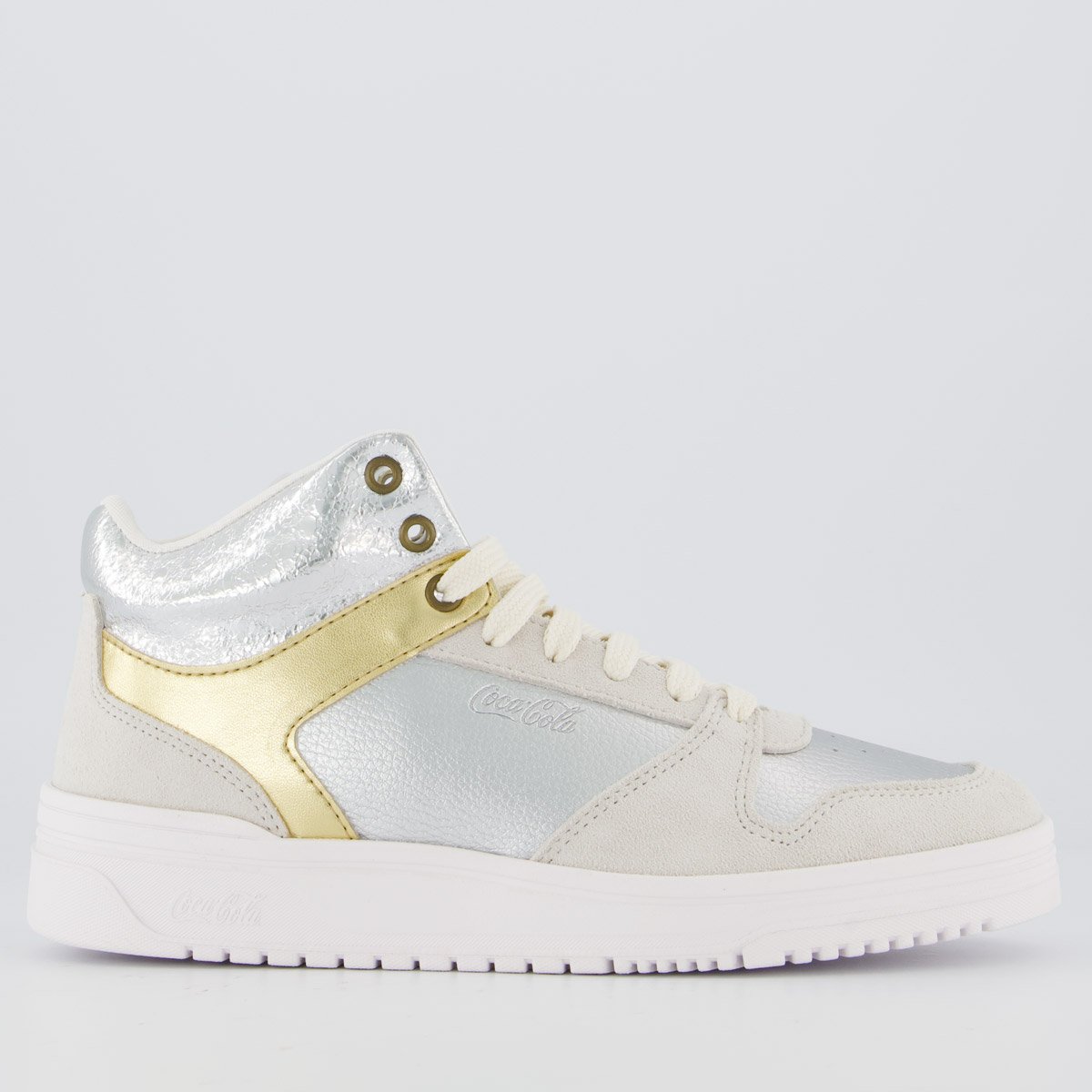 Tênis Coca Cola Daydream High Feminino Prata e Dourado